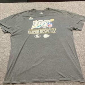 Fanatics T shirt Mens 2XL Gray NFL Super Bowl LIV Kansas City Chiefs 100 Years